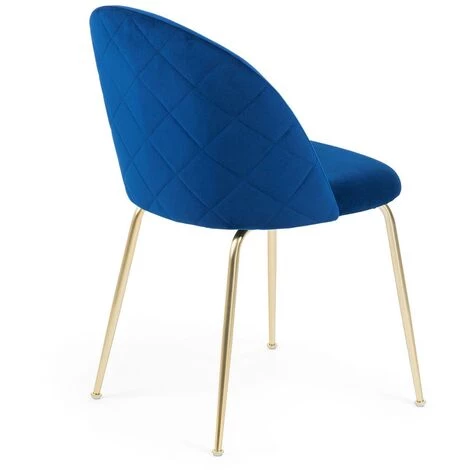 Kave Home - Chaise Ivonne Velours Bleu - Bleu 5 Kave Home - Chaise Ivonne Velours Bleu - Bleu – Image 3