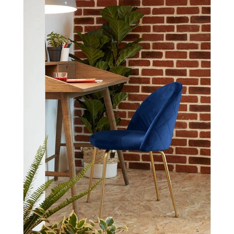 Kave Home - Chaise Ivonne Velours Bleu - Bleu 6 Kave Home - Chaise Ivonne Velours Bleu - Bleu – Image 4