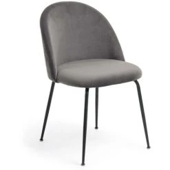 Kave Home - Chaise Ivonne Velours Gris - Gris