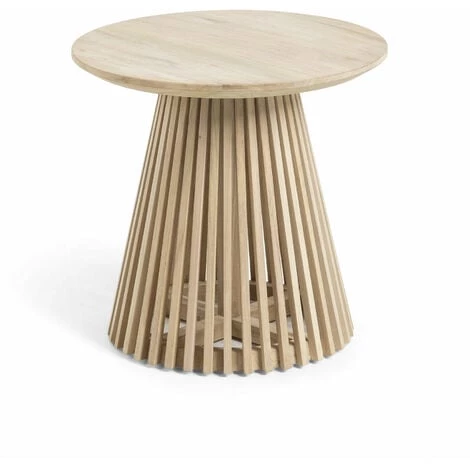 Kave Home - Table D'appoint Jeanette En Teck Massif Ø 50 Cm - Naturel 3 Kave Home - Table D'appoint Jeanette En Teck Massif Ø 50 Cm - Naturel