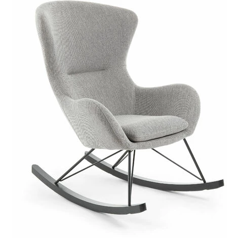 Kave Home - Fauteuil à Bascule Vania Gris - Gris 3 Kave Home - Fauteuil à Bascule Vania Gris - Gris