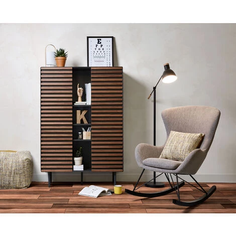 Kave Home - Fauteuil à Bascule Vania Gris - Gris 6 Kave Home - Fauteuil à Bascule Vania Gris - Gris – Image 4