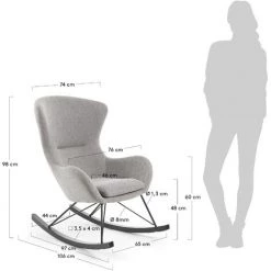 Kave Home - Fauteuil à Bascule Vania Gris - Gris 11 Kave Home - Fauteuil à Bascule Vania Gris - Gris -KAVE HOME Soldes 2022 12437232 5