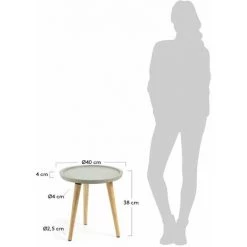 Kave Home - Table D'appoint Lucy Ø 40 Cm - Gris 7 Kave Home - Table D'appoint Lucy Ø 40 Cm - Gris -KAVE HOME Soldes 2022 12437234 3