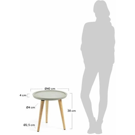 Kave Home - Table D'appoint Lucy Ø 40 Cm - Gris 5 Kave Home - Table D'appoint Lucy Ø 40 Cm - Gris – Image 3