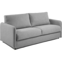 Kave Home - Canapé-lit Kymoon 2 Places Gris Clair Avec Accoudoir Et Matelas En Viscoélastique (160 Cm) - Gris