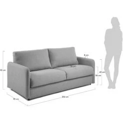 Kave Home - Canapé-lit Kymoon 3 Places Gris Clair Avec Accoudoirs Et Matelas En Mousse De Polyuréthane (160 Cm) - Gris 9 Kave Home - Canapé-lit Kymoon 3 Places Gris Clair Avec Accoudoirs Et Matelas En Mousse De Polyuréthane (160 Cm) - Gris -KAVE HOME Soldes 2022 12437256 4