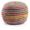 Kave Home - Pouf Saht Multicolore Rond Ø 50 Cm De Jute Naturel Et Coton - Naturel