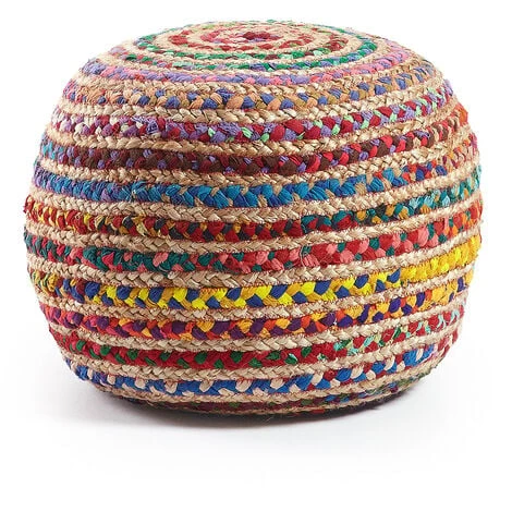Kave Home - Pouf Saht Multicolore Rond Ø 50 Cm De Jute Naturel Et Coton - Naturel 3 Kave Home - Pouf Saht Multicolore Rond Ø 50 Cm De Jute Naturel Et Coton - Naturel