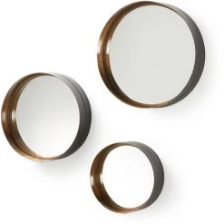Kave Home - Lot De 3 Miroirs Wilton Ronds Ø 35 / Ø 30 / Ø 23 Cm En Métal - Noir