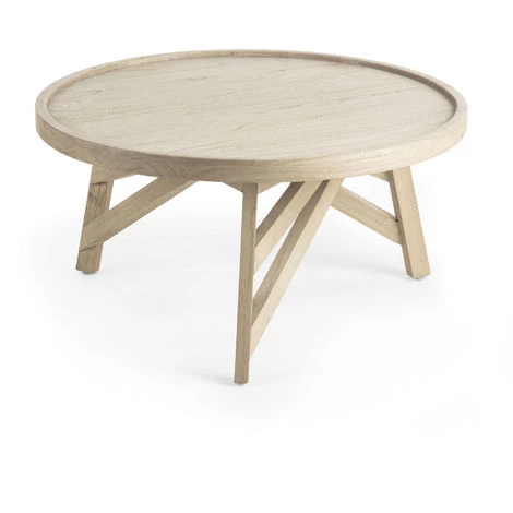 Kave Home - Table Basse Tenda Ronde Ø 81 Cm En Bois Massif De Mindy - Naturel 3 Kave Home - Table Basse Tenda Ronde Ø 81 Cm En Bois Massif De Mindy - Naturel