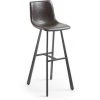 Kave Home - Tabouret De Bar Trap Marron Foncé 81 Cm Avec Dossier En Polyuréthane Et Pieds En Acier - Marron 2 Kave Home - Tabouret De Bar Trap Marron Foncé 81 Cm Avec Dossier En Polyuréthane Et Pieds En Acier - Marron -KAVE HOME Soldes 2022 12437283 1