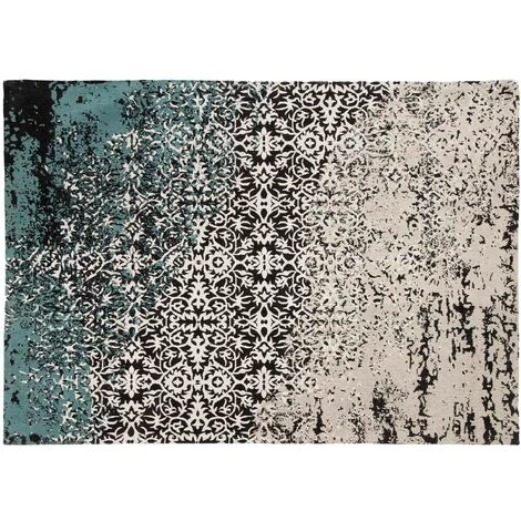 Kave Home - Tapis Agne Multicolore Rectangulaire 230 X 160 Cm En 95% Coton 95% Et 5% Polyester - Turquoise 3 Kave Home - Tapis Agne Multicolore Rectangulaire 230 X 160 Cm En 95% Coton 95% Et 5% Polyester - Turquoise