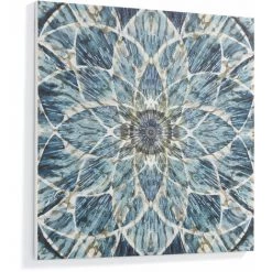 Kave Home - Tableau Selene Bleu Carré 80 X 80 cm à Motifs Bleus - Bleu