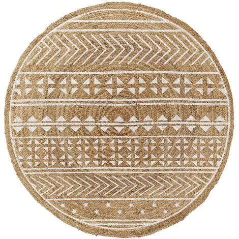 Kave Home - Tapis Cecily Naturel Et Blanc Rond Ø 100 Cm En Jute - Naturel 3 Kave Home - Tapis Cecily Naturel Et Blanc Rond Ø 100 Cm En Jute - Naturel