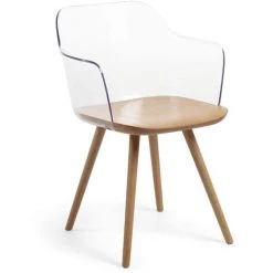 Kave Home - Chaise Bjorg Transparente Et Bois Massif De Hêtre - Transparent