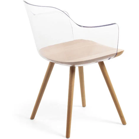 Kave Home - Chaise Bjorg Transparente Et Bois Massif De Hêtre - Transparent 5 Kave Home - Chaise Bjorg Transparente Et Bois Massif De Hêtre - Transparent – Image 3