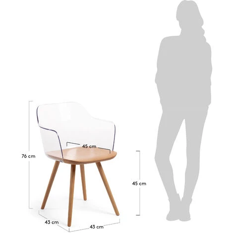 Kave Home - Chaise Bjorg Transparente Et Bois Massif De Hêtre - Transparent 7 Kave Home - Chaise Bjorg Transparente Et Bois Massif De Hêtre - Transparent – Image 5