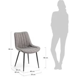 Kave Home - Chaise Janis En Polyuréthane Gris Clair Et Pieds En Acier Finition Noire - Gris 11 Kave Home - Chaise Janis En Polyuréthane Gris Clair Et Pieds En Acier Finition Noire - Gris -KAVE HOME Soldes 2022 12437329 5