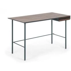 Kave Home - Bureau Kesia 120 X 60 Cm En Contreplaqué De Noyer - Noir