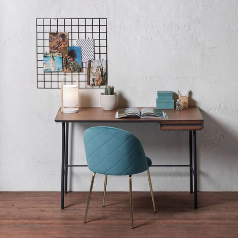 Kave Home - Bureau Kesia 120 X 60 Cm En Contreplaqué De Noyer - Noir 5 Kave Home - Bureau Kesia 120 X 60 Cm En Contreplaqué De Noyer - Noir – Image 3