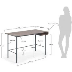 Kave Home - Bureau Kesia 120 X 60 Cm En Contreplaqué De Noyer - Noir 9 Kave Home - Bureau Kesia 120 X 60 Cm En Contreplaqué De Noyer - Noir -KAVE HOME Soldes 2022 12437347 4