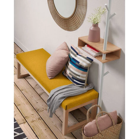 Kave Home - Banquette Loya Moutarde 128 Cm Tapisée Avec Structure En Bois Massif De Hêtre - Moutarde 5 Kave Home - Banquette Loya Moutarde 128 Cm Tapisée Avec Structure En Bois Massif De Hêtre - Moutarde – Image 3