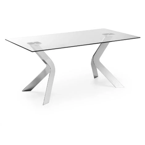 Kave Home - Table De Salle à Manger Westport Rectangulaire 180 X 90 Cm En Verre Et Pieds En Acier - Transparent 3 Kave Home - Table De Salle à Manger Westport Rectangulaire 180 X 90 Cm En Verre Et Pieds En Acier - Transparent
