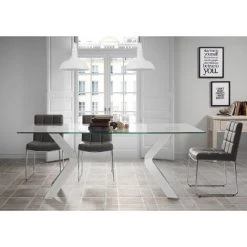 Kave Home - Table De Salle à Manger Westport Rectangulaire 180 X 90 Cm En Verre Et Pieds En Acier - Transparent 6 Kave Home - Table De Salle à Manger Westport Rectangulaire 180 X 90 Cm En Verre Et Pieds En Acier - Transparent -KAVE HOME Soldes 2022 12437423 2