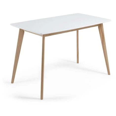 Kave Home - Table De Salle à Manger Anit Rectangulaire 140 X 80 Cm Blanc Avec Pieds En Bois De Frêne - Blanc 3 Kave Home - Table De Salle à Manger Anit Rectangulaire 140 X 80 Cm Blanc Avec Pieds En Bois De Frêne - Blanc