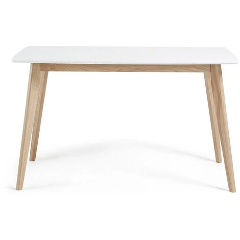 Kave Home - Table De Salle à Manger Anit Rectangulaire 140 X 80 Cm Blanc Avec Pieds En Bois De Frêne - Blanc 4 Kave Home - Table De Salle à Manger Anit Rectangulaire 140 X 80 Cm Blanc Avec Pieds En Bois De Frêne - Blanc – Image 2