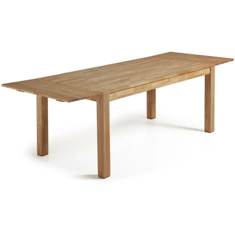 Kave Home - Table De Salle à Manger Extensible Isbel Rectangulaire 140 (220) X 90 Cm En Bois Massif De Chêne - Naturel 4 Kave Home - Table De Salle à Manger Extensible Isbel Rectangulaire 140 (220) X 90 Cm En Bois Massif De Chêne - Naturel – Image 2