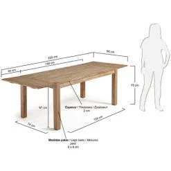 Kave Home - Table De Salle à Manger Extensible Isbel Rectangulaire 140 (220) X 90 Cm En Bois Massif De Chêne - Naturel 11 Kave Home - Table De Salle à Manger Extensible Isbel Rectangulaire 140 (220) X 90 Cm En Bois Massif De Chêne - Naturel -KAVE HOME Soldes 2022 12437453 5