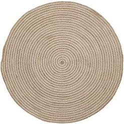 Kave Home - Tapis Saht Naturel Et Blanc Rond Ø 100 Cm En Jute Naturel - Naturel