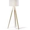 Kave Home - Lampadaire Iguazu Blache En Bois Massif De Pin Et 100% Coton - Blanc -KAVE HOME Soldes 2022 12437481 1
