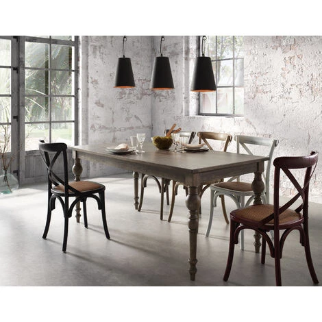 Kave Home - Chaise De Salle à Manger Alsie Noir En Rotin Avec Structure En Bois Massif D'orme - Noir 6 Kave Home - Chaise De Salle à Manger Alsie Noir En Rotin Avec Structure En Bois Massif D'orme - Noir – Image 4