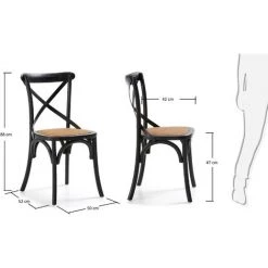 Kave Home - Chaise De Salle à Manger Alsie Noir En Rotin Avec Structure En Bois Massif D'orme - Noir 11 Kave Home - Chaise De Salle à Manger Alsie Noir En Rotin Avec Structure En Bois Massif D'orme - Noir -KAVE HOME Soldes 2022 12437502 5