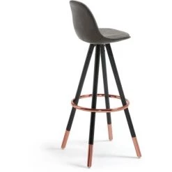 Kave Home - Tabouret De Bar Slad Gris 74 Cm Avec Dossier, Siège Tapissé En Polyuréthane Et Pieds En Bois Massif De Hêtre - Noir 9 Kave Home - Tabouret De Bar Slad Gris 74 Cm Avec Dossier, Siège Tapissé En Polyuréthane Et Pieds En Bois Massif De Hêtre - Noir -KAVE HOME Soldes 2022 12437639 3