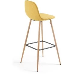 Kave Home - Tabouret De Bar Nolite Moutarde 75 Cm Avec Dossier Et Pieds En Acier Effet Bois - Moutarde 9 Kave Home - Tabouret De Bar Nolite Moutarde 75 Cm Avec Dossier Et Pieds En Acier Effet Bois - Moutarde -KAVE HOME Soldes 2022 12437640 3