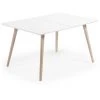 Kave Home - Table De Salle à Manger Extensible Eunice Rectangulaire 140 (220) X 90 Cm Blanche Avec Pieds En Bois De Frêne - Blanc