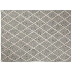 Kave Home - Tapis Amy Gris Et Blanc Rectangulaire 230 X 160 Cm En 100% Pure Laine Vierge Teint à La Main - Gris