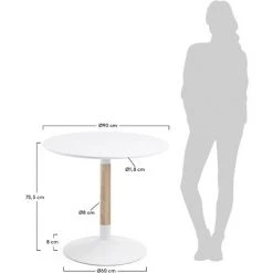 Kave Home - Table De Salle à Manger Trick Ronde Ø 90 Cm Blanc Avec Pied En Bois De Frêne Et Acier Blanc - Blanc 7 Kave Home - Table De Salle à Manger Trick Ronde Ø 90 Cm Blanc Avec Pied En Bois De Frêne Et Acier Blanc - Blanc -KAVE HOME Soldes 2022 12437654 3