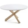 Kave Home - Table De Salle à Manger Lotus Blanc Ronde Ø 135 Cm En Mélamine Avec Pieds En Bois Massif De Chêne - Blanc 2 Kave Home - Table De Salle à Manger Lotus Blanc Ronde Ø 135 Cm En Mélamine Avec Pieds En Bois Massif De Chêne - Blanc -KAVE HOME Soldes 2022 12437655 1