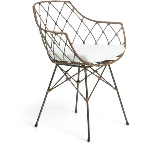 Kave Home - Chaise De Salle à Manger Endora Marron Avec Accoudoirs Et Structure En Métal Et Rotin - Marron 3 Kave Home - Chaise De Salle à Manger Endora Marron Avec Accoudoirs Et Structure En Métal Et Rotin - Marron