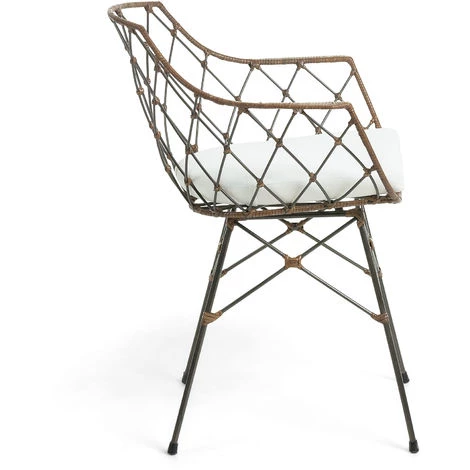 Kave Home - Chaise De Salle à Manger Endora Marron Avec Accoudoirs Et Structure En Métal Et Rotin - Marron 4 Kave Home - Chaise De Salle à Manger Endora Marron Avec Accoudoirs Et Structure En Métal Et Rotin - Marron – Image 2