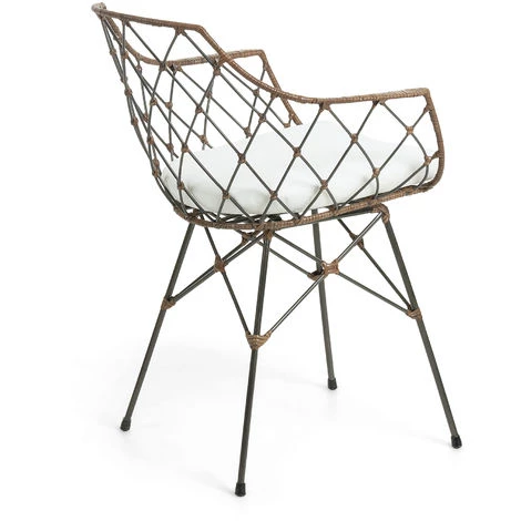 Kave Home - Chaise De Salle à Manger Endora Marron Avec Accoudoirs Et Structure En Métal Et Rotin - Marron 5 Kave Home - Chaise De Salle à Manger Endora Marron Avec Accoudoirs Et Structure En Métal Et Rotin - Marron – Image 3