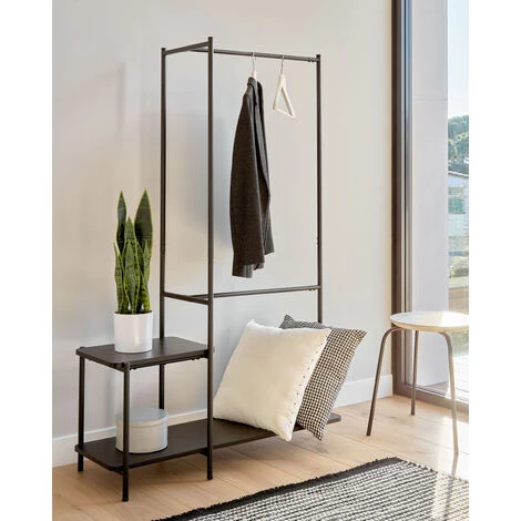 Kave Home - Tabouret Ren Noir Rond Avec Assise En Bois De Manguier Massif Et Pieds En Acier - Noir 5 Kave Home - Tabouret Ren Noir Rond Avec Assise En Bois De Manguier Massif Et Pieds En Acier - Noir – Image 3