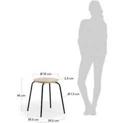 Kave Home - Tabouret Ren Noir Rond Avec Assise En Bois De Manguier Massif Et Pieds En Acier - Noir 9 Kave Home - Tabouret Ren Noir Rond Avec Assise En Bois De Manguier Massif Et Pieds En Acier - Noir -KAVE HOME Soldes 2022 12437673 4