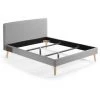Kave Home - Lit Dyla Gris 160 X 200 Cm Avec Structure En Bois De Hêtre Et Mousse De Polyuréthane En Tissu Avec Traitement Anti-tâches - Gris
