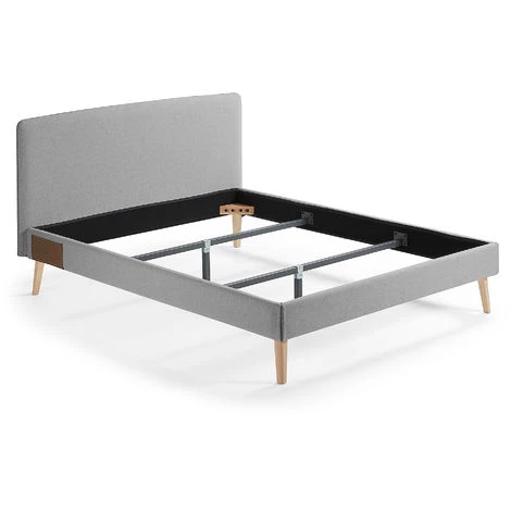 Kave Home - Lit Dyla Gris 160 X 200 Cm Avec Structure En Bois De Hêtre Et Mousse De Polyuréthane En Tissu Avec Traitement Anti-tâches - Gris 3 Kave Home - Lit Dyla Gris 160 X 200 Cm Avec Structure En Bois De Hêtre Et Mousse De Polyuréthane En Tissu Avec Traitement Anti-tâches - Gris